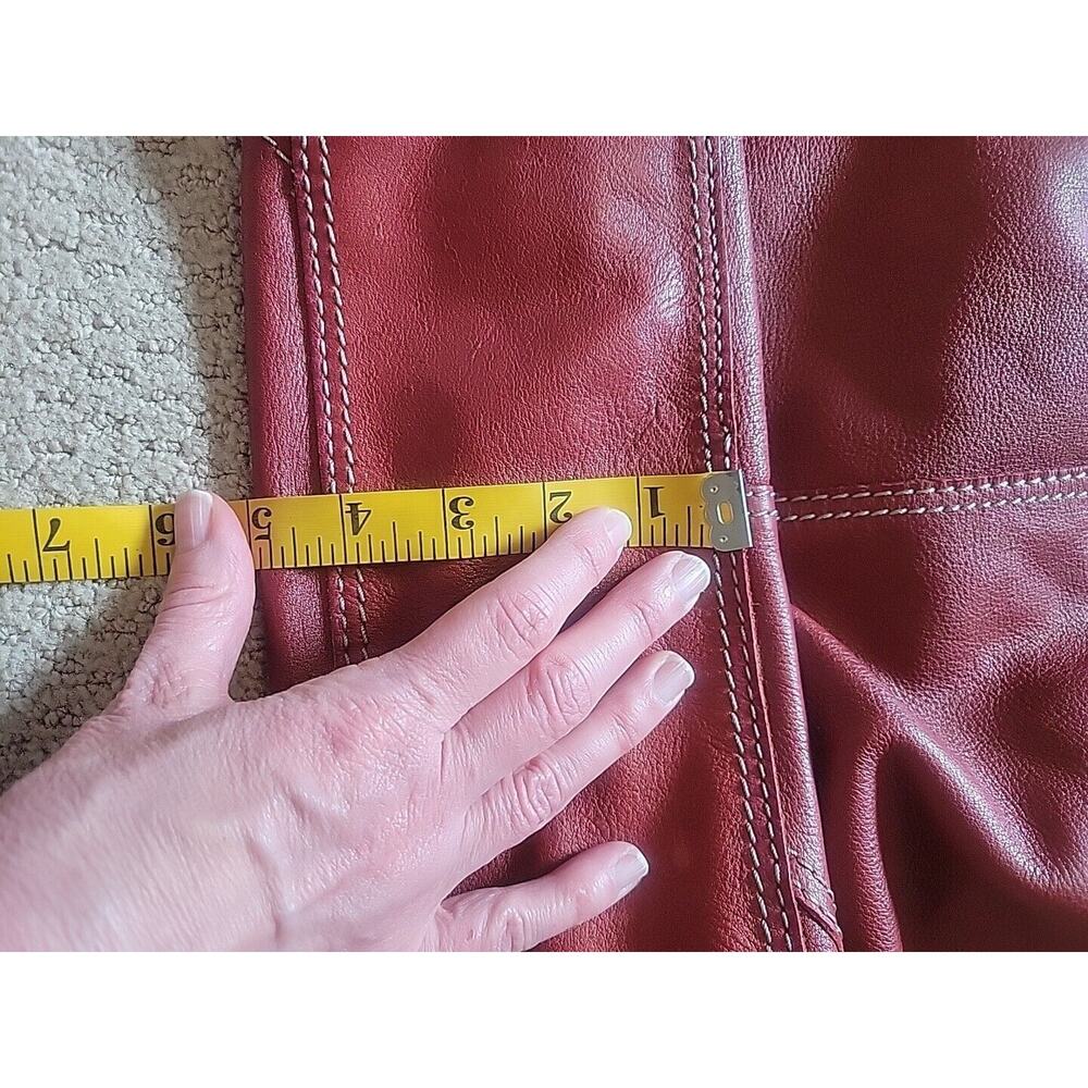 Lucky Brand Big Red Leather Tote / Purse - Picture 8 of 16